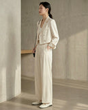 Solid Blazer & Pants Set