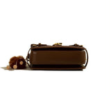Toggle Switch Satchel Bag - Brown