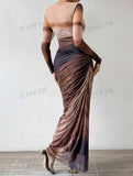 SHEIN Women's Tie-Dye Pleated Dress