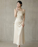 Satin Drape Dress