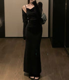 Solid Cami Dress & Shrug Set