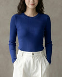 Round Neck Rib-Knit Tee