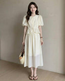 Buttoned Peplum Top & Skirt Set