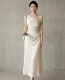 Satin Drape Dress