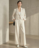 Solid Blazer & Pants Set