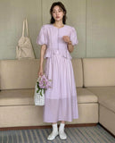 Buttoned Peplum Top & Skirt Set