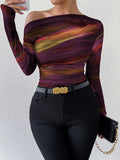 Marble Ombre Print Top - Purple