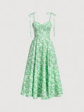 SHEIN MOD Allover Floral Print Tie Shoulder Cami Dress