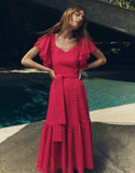 Schiffli Embroidered Long Dress