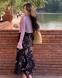Floral Frill Dress & Cardigan Set