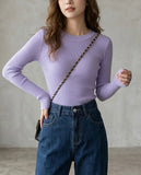 Round Neck Rib-Knit Tee
