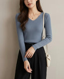 V-Neck Rib-Knit Tee