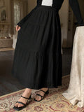 Solid Tiered Skirt