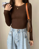 Round Neck Rib-Knit Tee