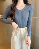 V-Neck Rib-Knit Tee
