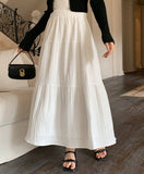 Solid Tiered Hem Skirt