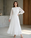Pierre Solid Pleated Dress