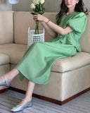 Buttoned Peplum Top & Skirt Set