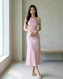 Satin Drape Dress