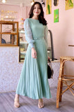 Pierre Solid Pleated Long Dress