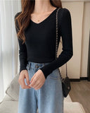 V-Neck Rib-Knit Tee
