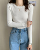 Round Neck Rib-Knit Tee