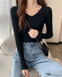V-Neck Rib-Knit Tee
