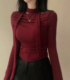 Asymmetric Tie Neck Top
