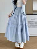 Solid Tiered Skirt