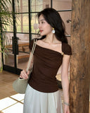 Mocha Draped Top