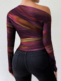 Marble Ombre Print Top - Purple