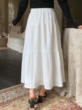 Solid Tiered Hem Skirt