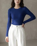 Round Neck Rib-Knit Tee