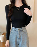 Round Neck Rib-Knit Tee