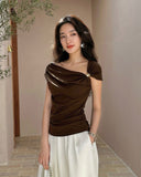 Mocha Draped Top