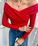 Asymmetrical Collar Wrap Top