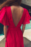 Schiffli Embroidered Long Dress