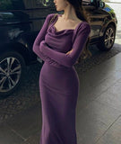 Solid Cami Dress & Shrug Set - Purple