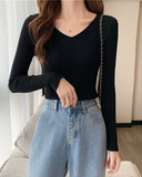 V-Neck Rib-Knit Tee