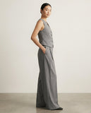 Solid Vest & Pants Set - Grey