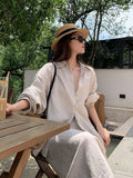 Solid Button Down Shirt & Skirt Set