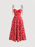 SHEIN MOD Allover Floral Print Tie Shoulder Cami Dress