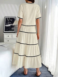 Contrast Scallop Detail Top & Skirt Set