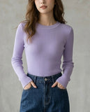 Round Neck Rib-Knit Tee