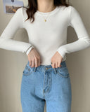 Round Neck Rib-Knit Tee