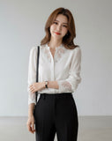 Lace Panel Buttoned Blouse