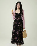 Floral Frill Dress & Cardigan Set
