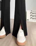 Front Slit Flared Pants