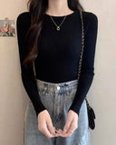 Round Neck Rib-Knit Tee