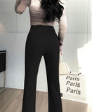 Front Slit Flared Pants